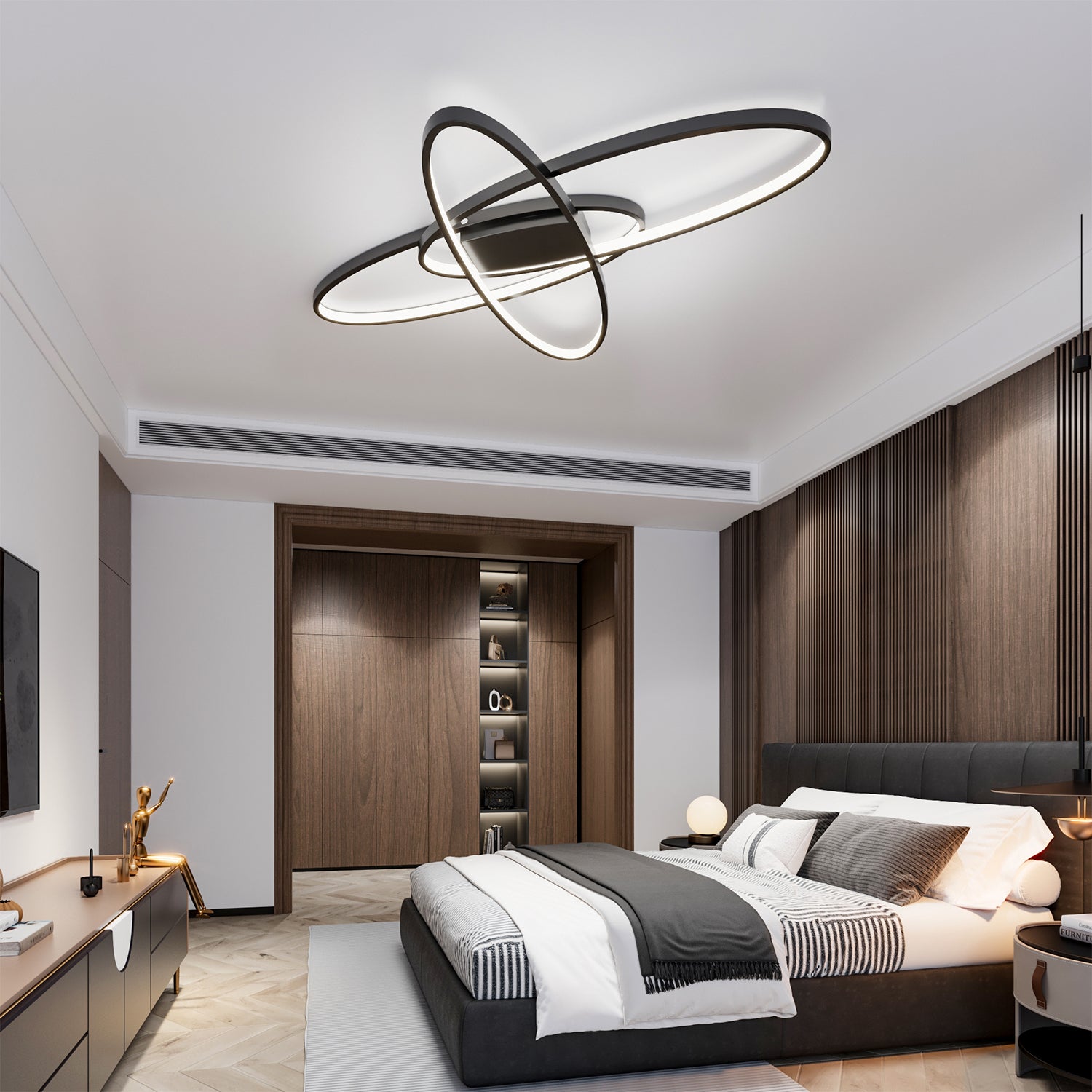 Minimalistic Unique Oval LED Semi-Flush Ceiling Light