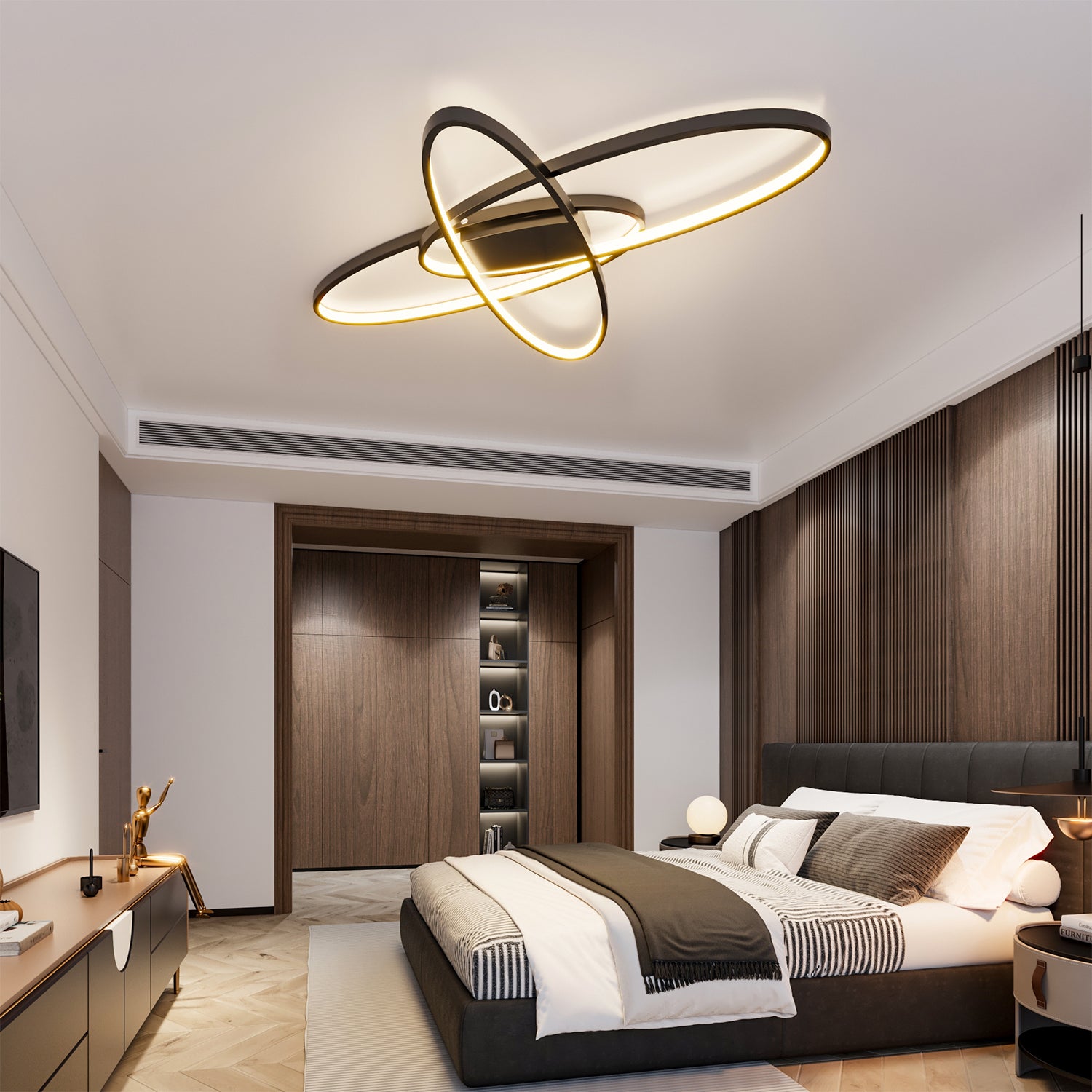 Minimalistic Unique Oval LED Semi-Flush Ceiling Light