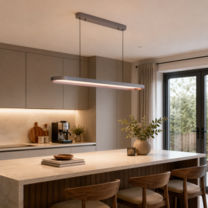 brown grey pendant light over a warm kitchen counter, SKU XZ0193