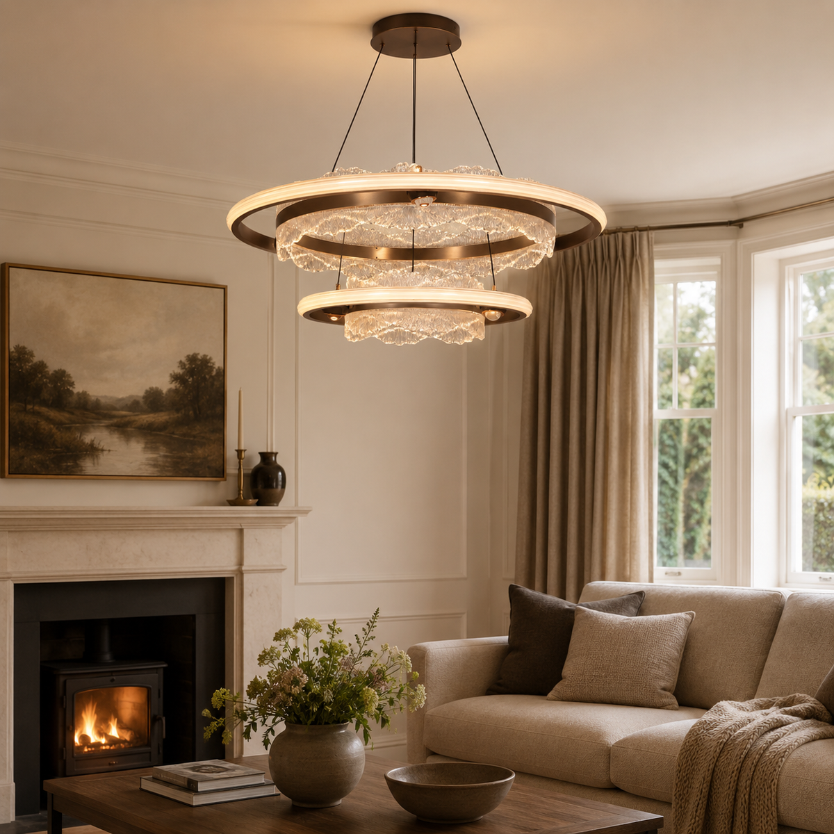 aluminium pendant light in a sunlit breakfast nook, SKU XZ0239