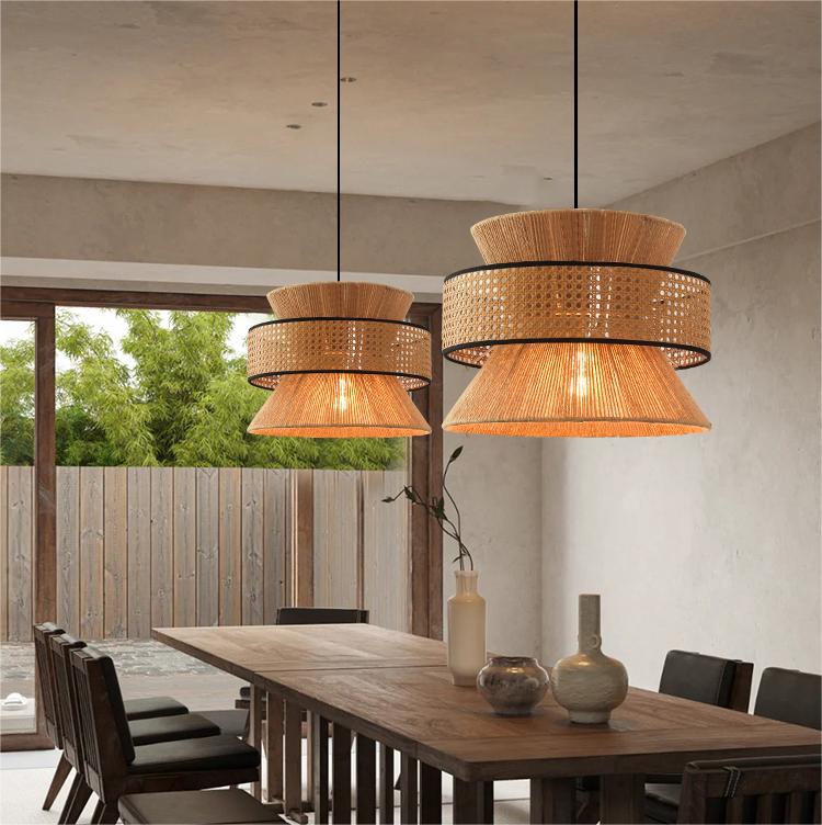 Vintage Countryside Style Hemp Rope Pendant Lights