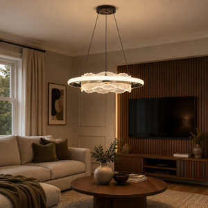 aluminium pendant light above a bright dining table, SKU XZ0240
