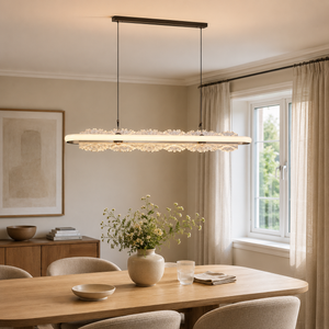 aluminium pendant light over a warm kitchen counter, SKU XZ0241