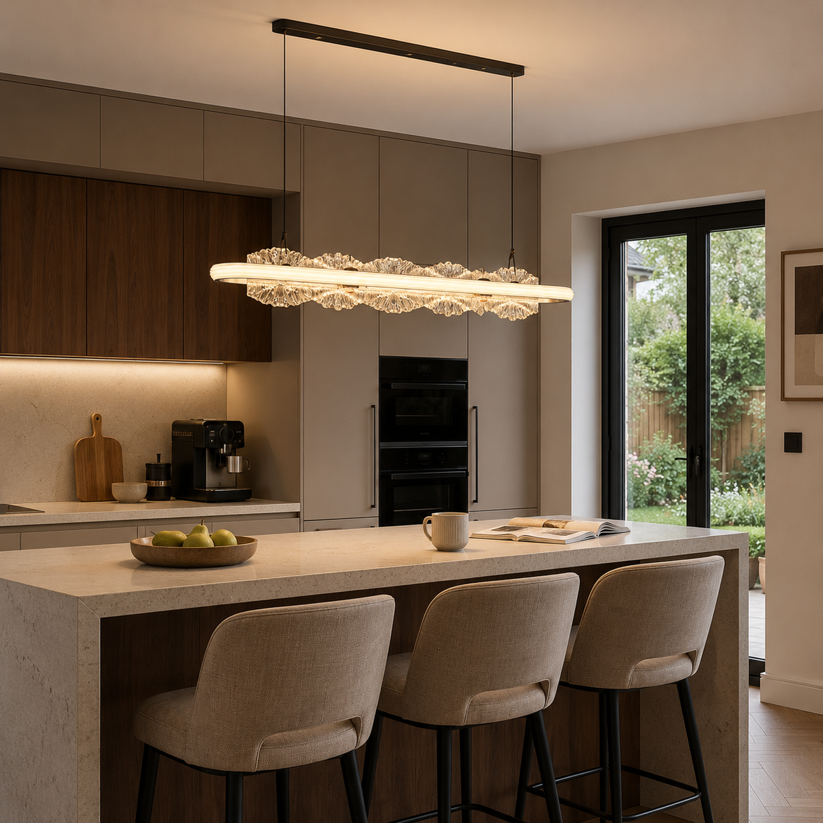 aluminium pendant light in a sunlit breakfast nook, SKU XZ0241