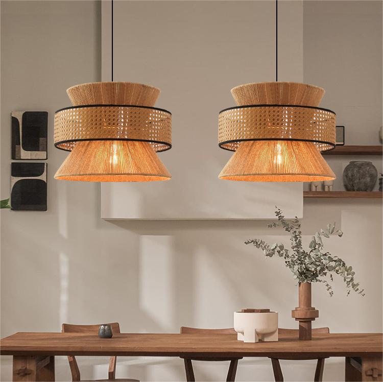 Vintage Countryside Style Hemp Rope Pendant Lights