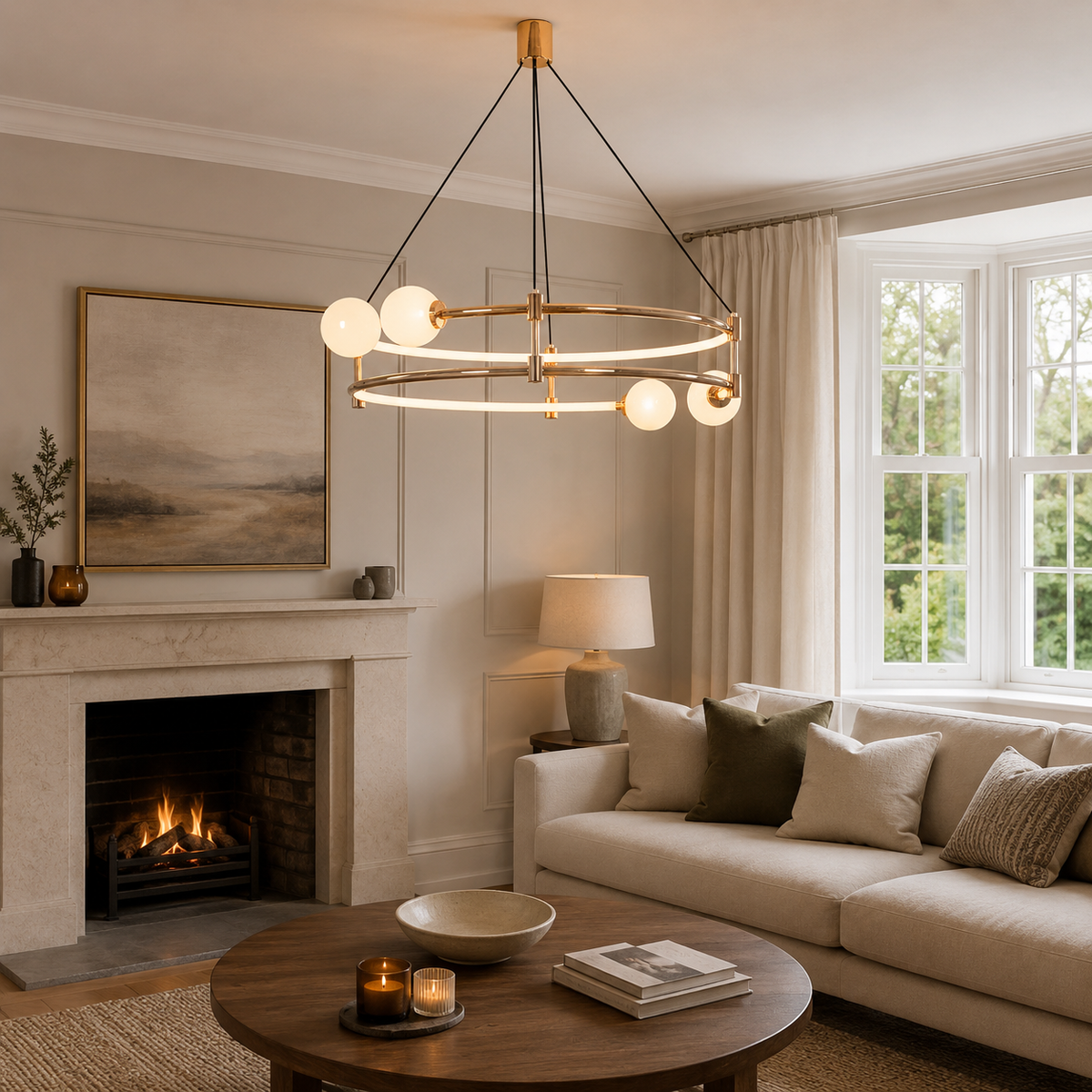 metal pendant light in a sunlit breakfast nook, SKU XZ0242