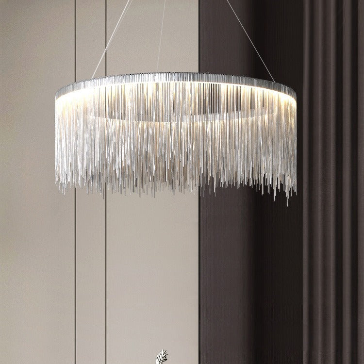 LED Modern Luxe Artistic Fringe Metal Chandelier Light