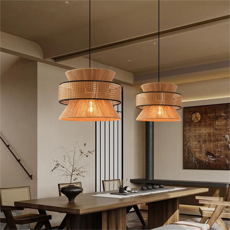 Vintage Countryside Style Hemp Rope Pendant Lights