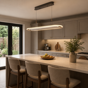 oval pendant light above a bright dining table, SKU XZ0245