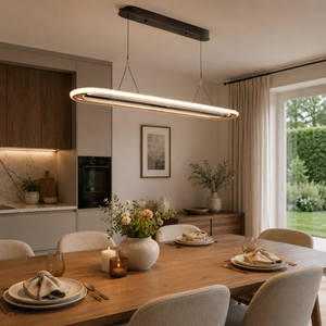 oval pendant light above a cozy living room table, SKU XZ0245