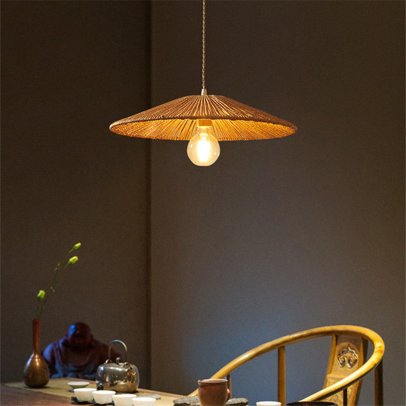 Handcrafted Adjustable Hemp Rope Pendant Light - Vintage Decorative Lighting