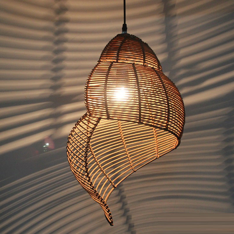 Creative Rattan Conch Pendant Light for Home Lighting Decor