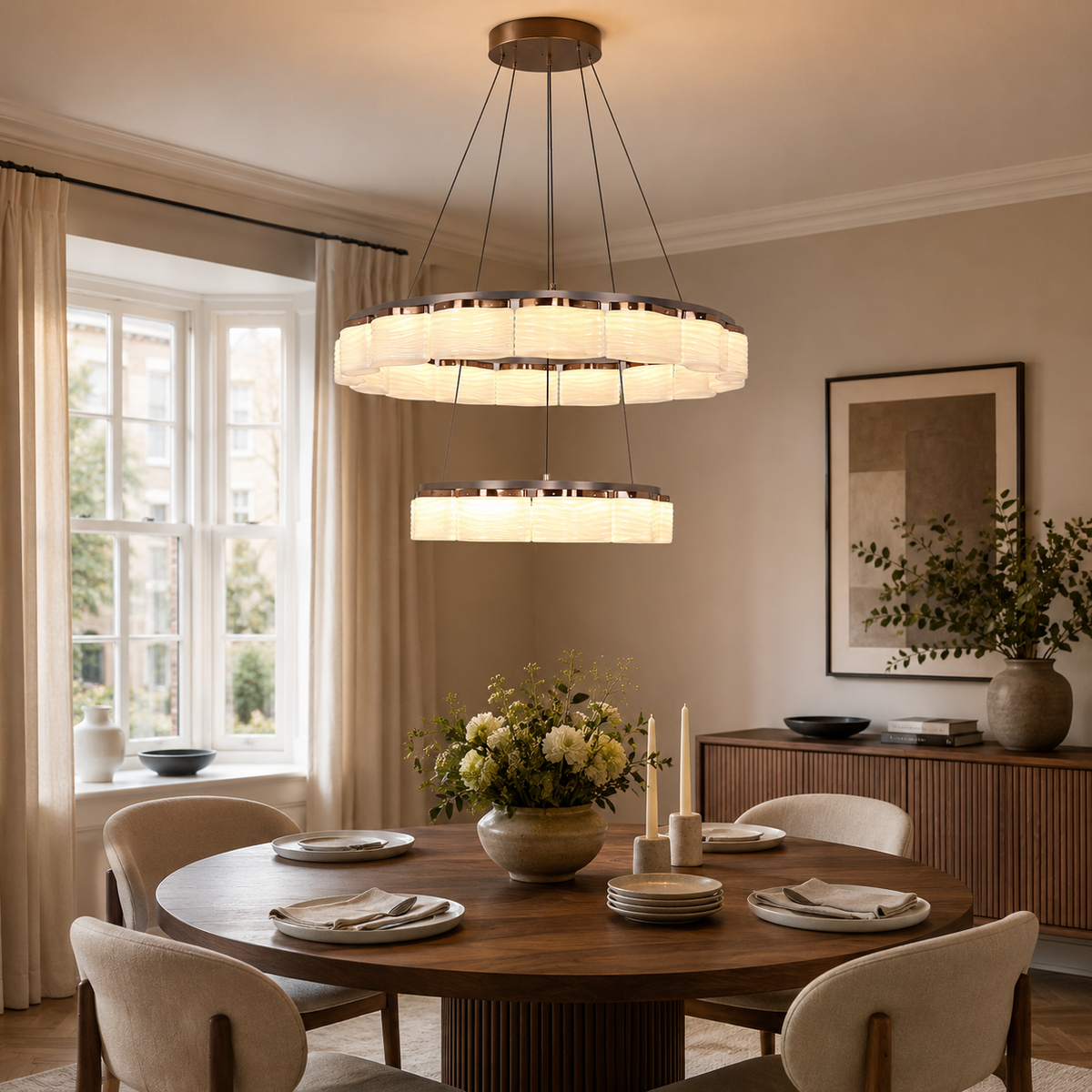 ring pendant light above a bright dining table, SKU XZ0247