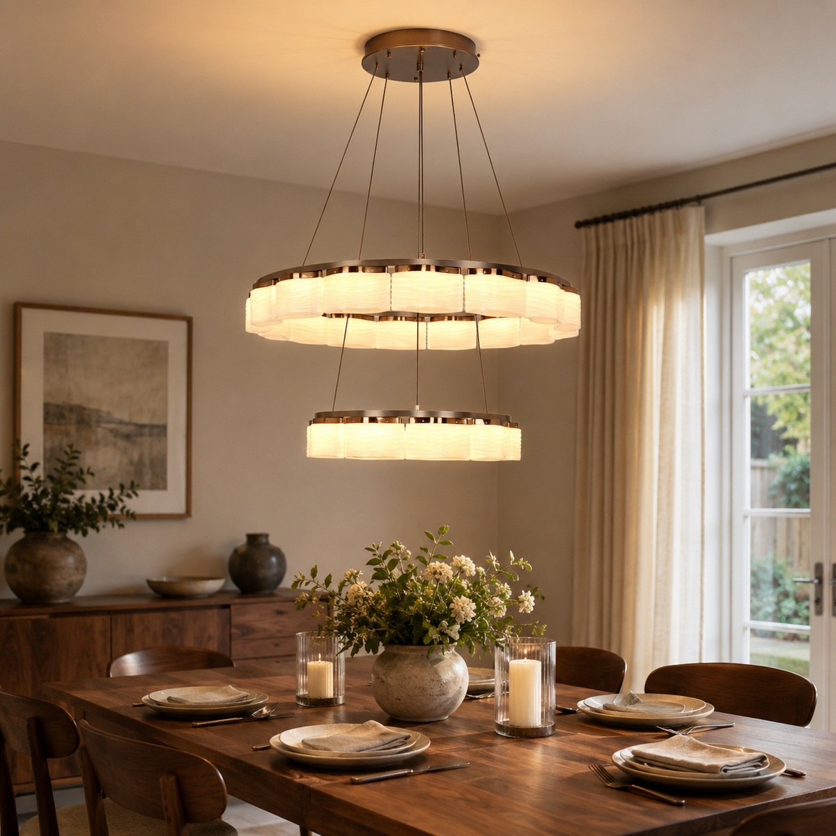 ring pendant light over a warm kitchen counter, SKU XZ0247