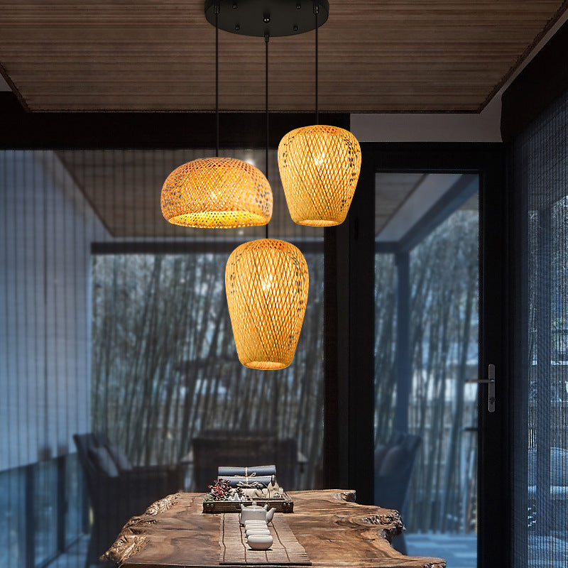 Handcrafted Bamboo Pendant Light Series