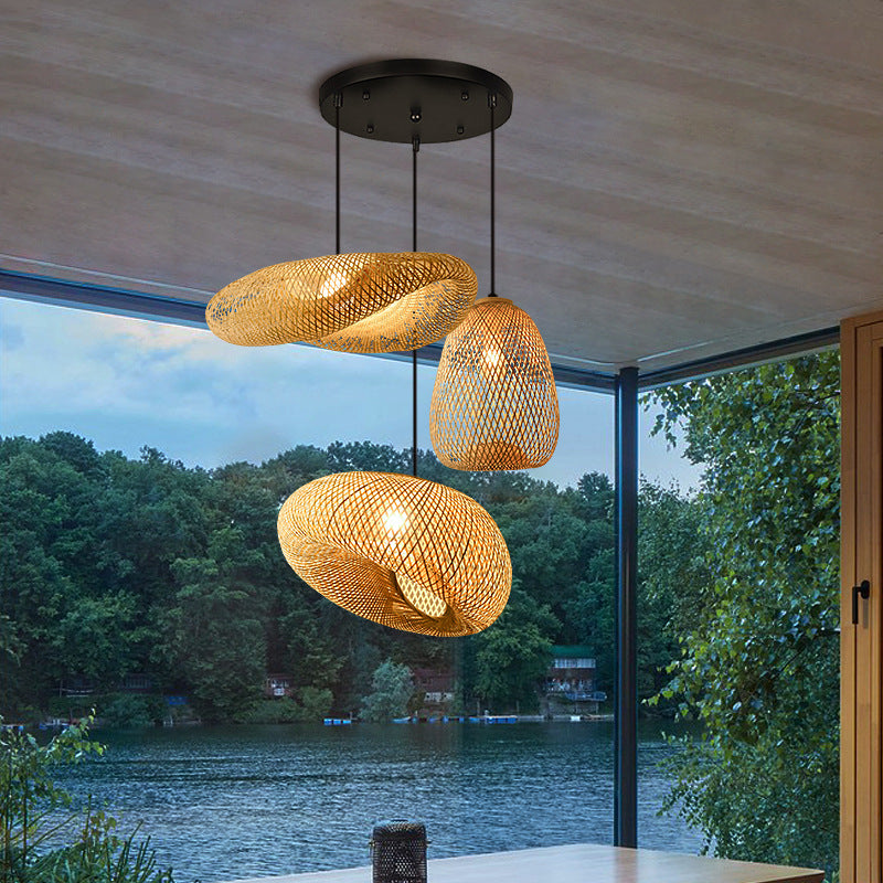 Handcrafted Bamboo Pendant Light Series