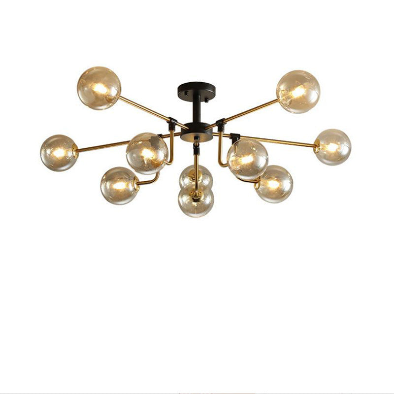 Nordic Elegance Luxury Metal Ceiling Light Fixture with Glass Shade