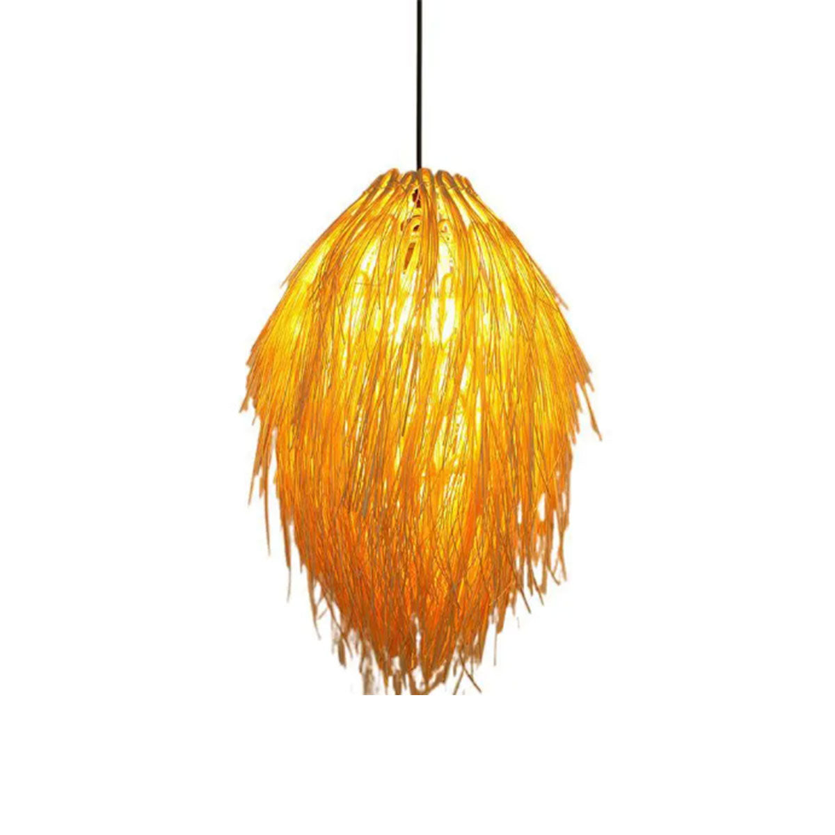 Handcrafted Grass Vine Pinecone LED Pendant Light