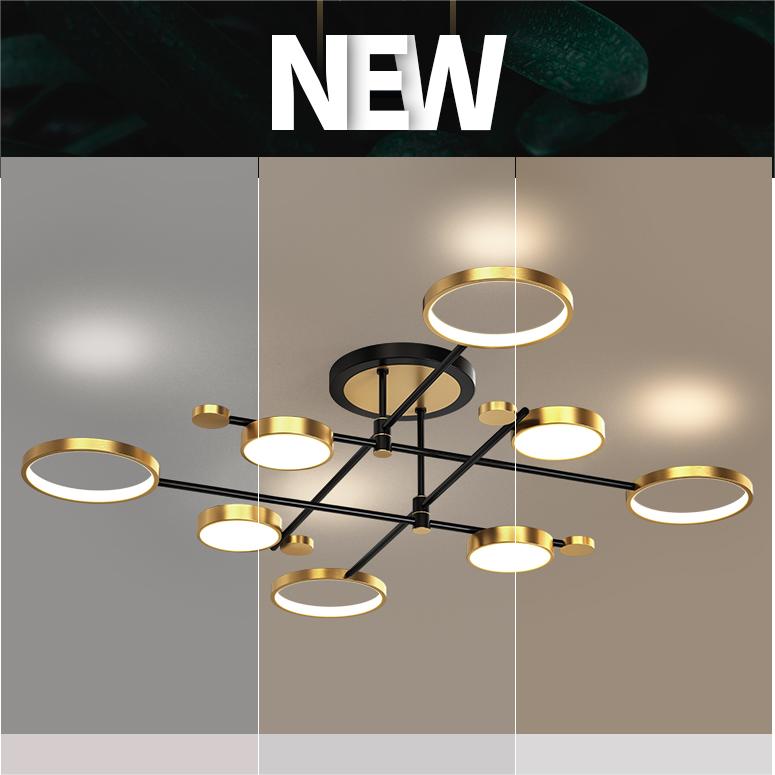 Scandinavian Semi-Flush Mount LED Rings Ceiling Light