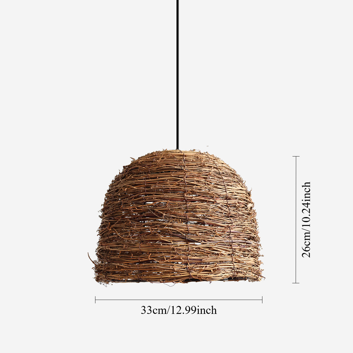 Rustic Woven Rattan Dome Pendant Light for Cozy Interiors