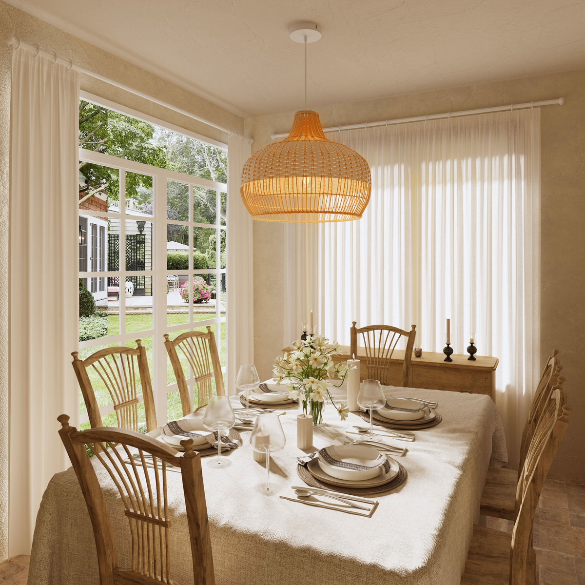 Lightsin Handwoven Rattan Pendant Light for Kitchen and Boho-Style Interiors Lightsin UK 