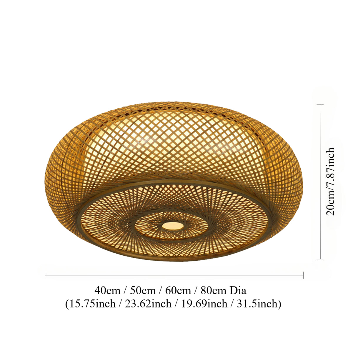 Handcrafted Zen Bamboo Weave LED Ceiling Light