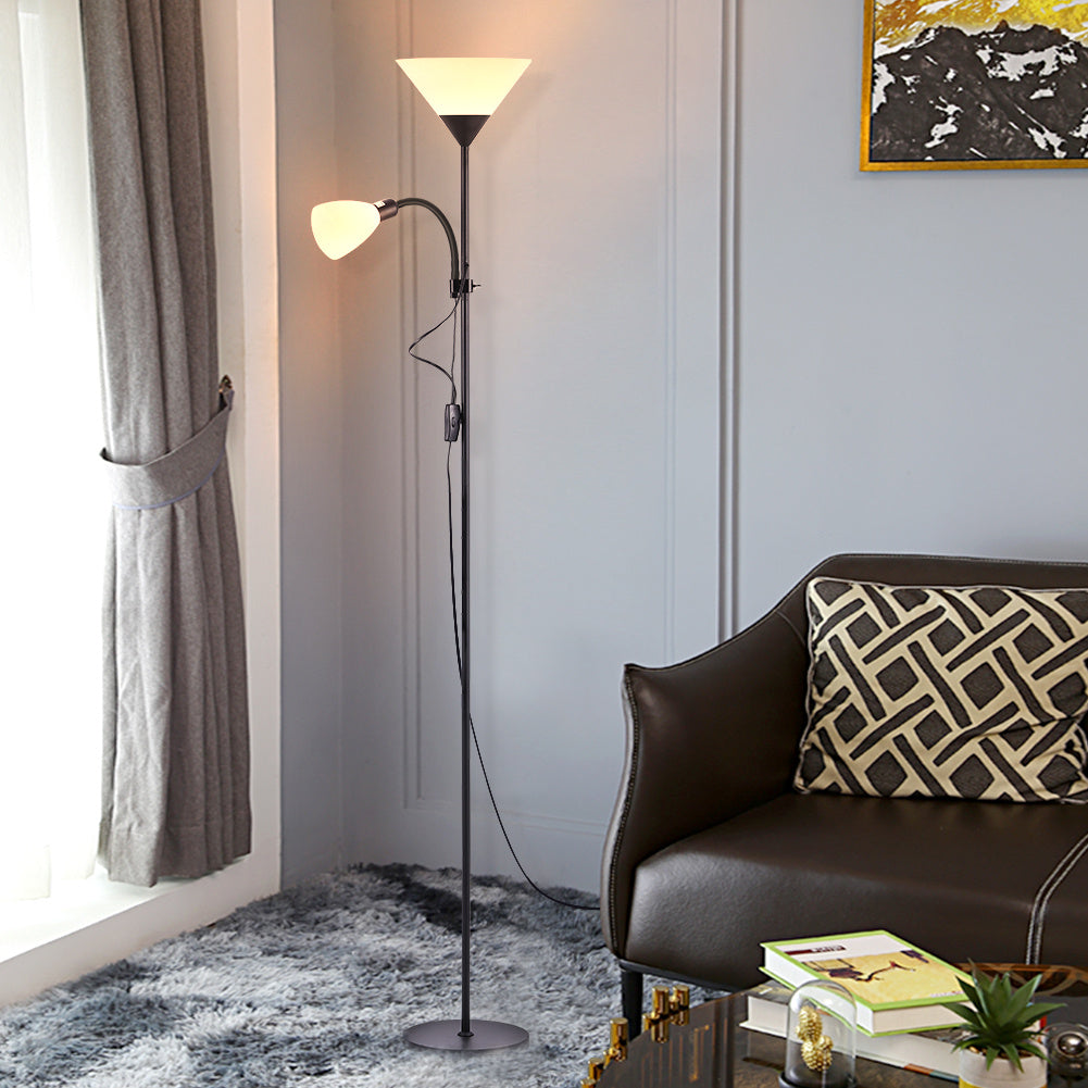 Modern 2-Light Metal Floor Lamp for Living Room