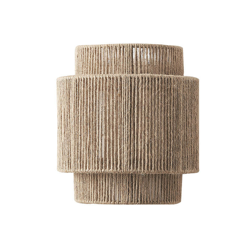 Vintage Hand-Woven Hemp Rope Half Cylinder Wall Lamp