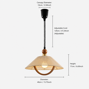 dimension chart for the natural wood pendant for natural wood curved pendant light
