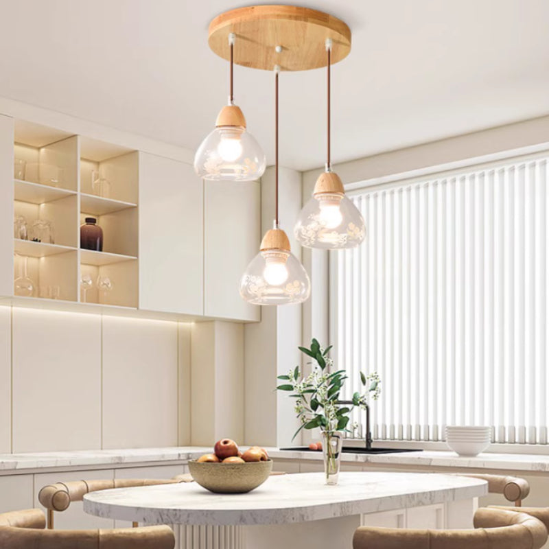 3-Light Modern simple geometric glass Pendent Light for Dinning Area