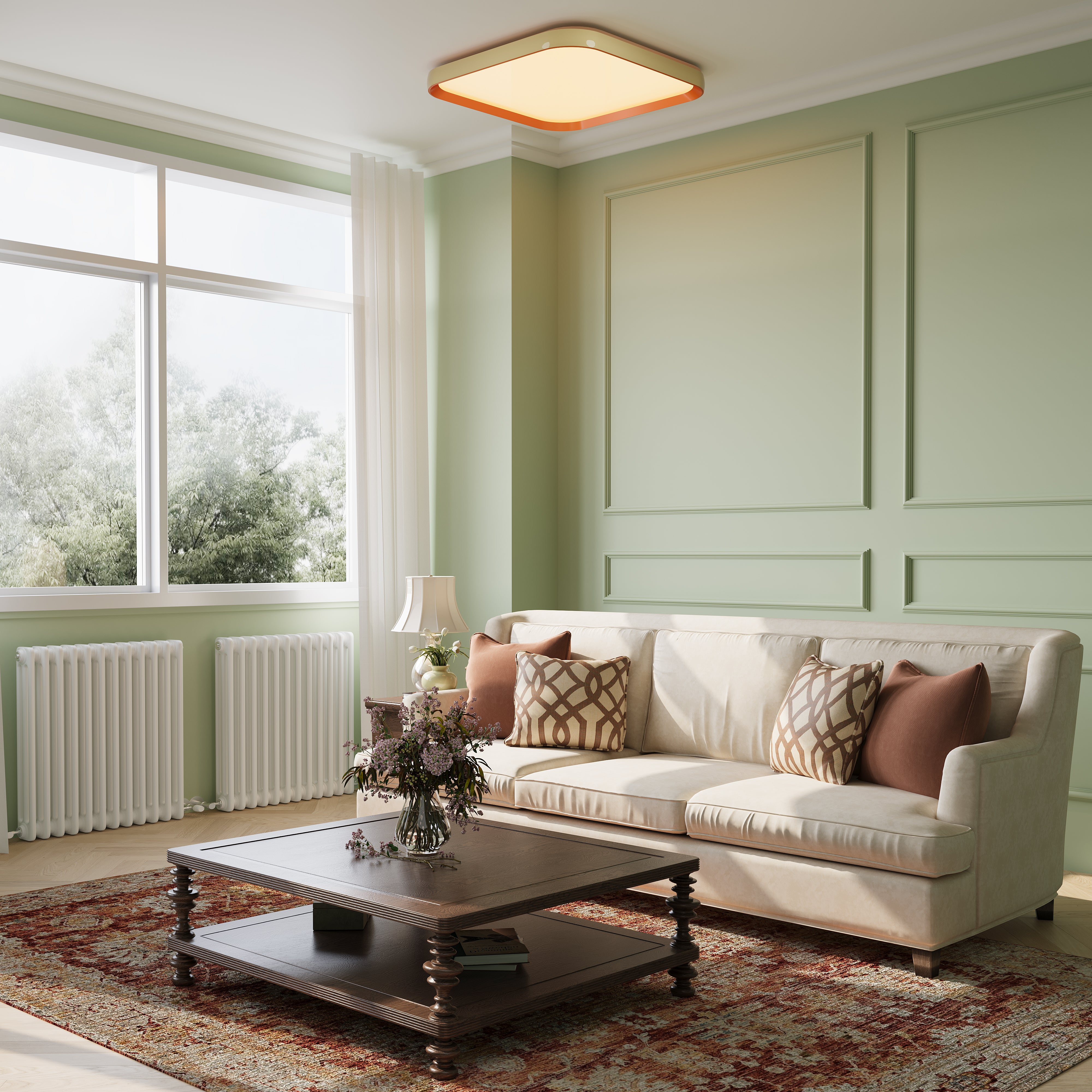 Full Spectrum Dimmable LED Kitchen Ceiling Light – Modern Square Flush Design