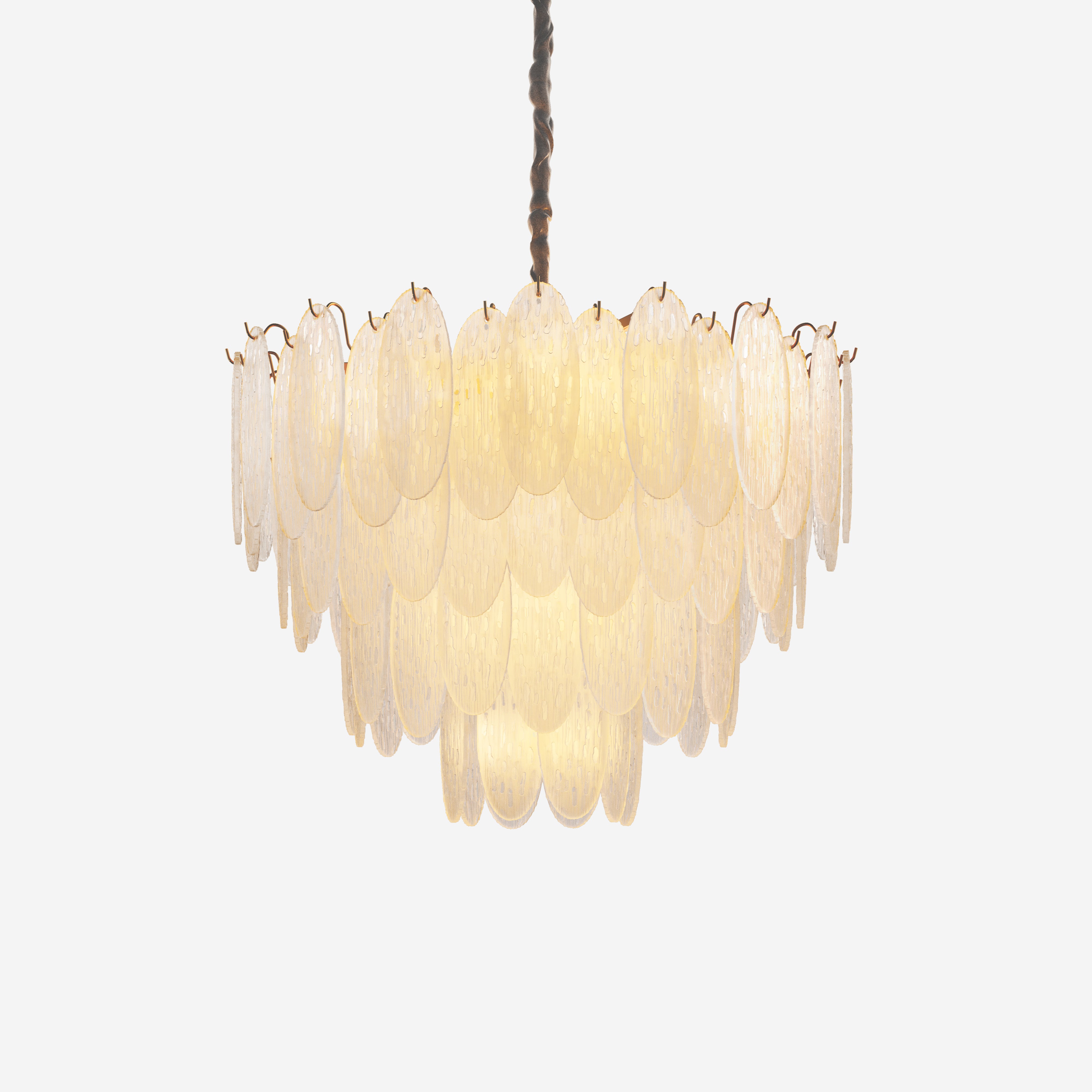 Arvia-Elegant Layered Champagne Gold Glass Pendant Lights