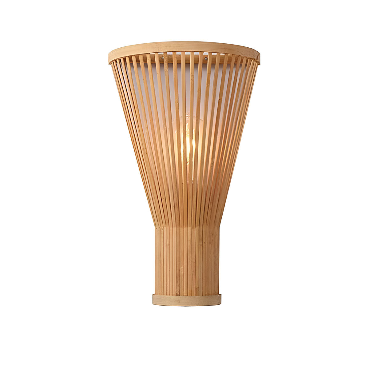 High-Quality Bamboo Craft Vase-Shaped LED Wall Light