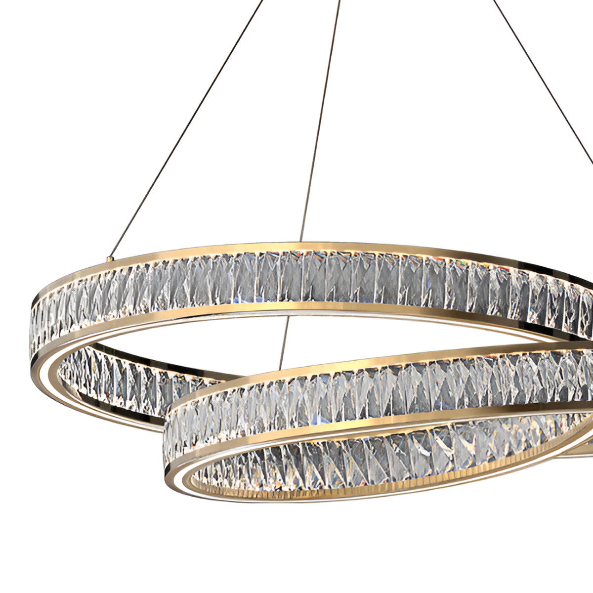 Elegant Gold Crystal Swirl Pendant Light