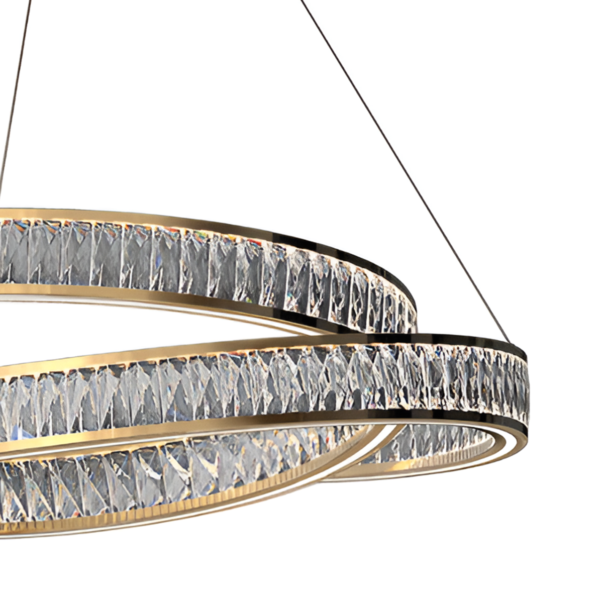 Elegant Gold Crystal Swirl Pendant Light