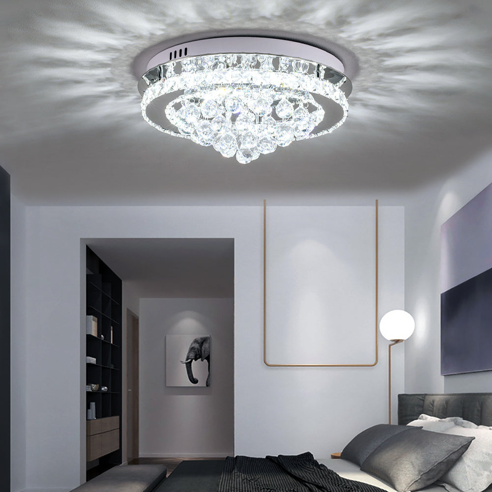 Crystal Raindrop Semi-Flush Mount LED Ceiling Light