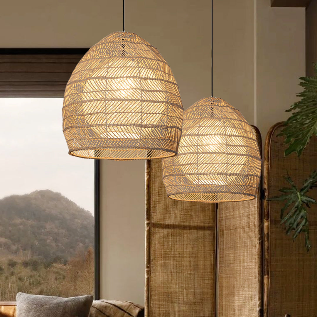 Rattan Art Pendant Light Hanging Decor Rustic Style(Version A)