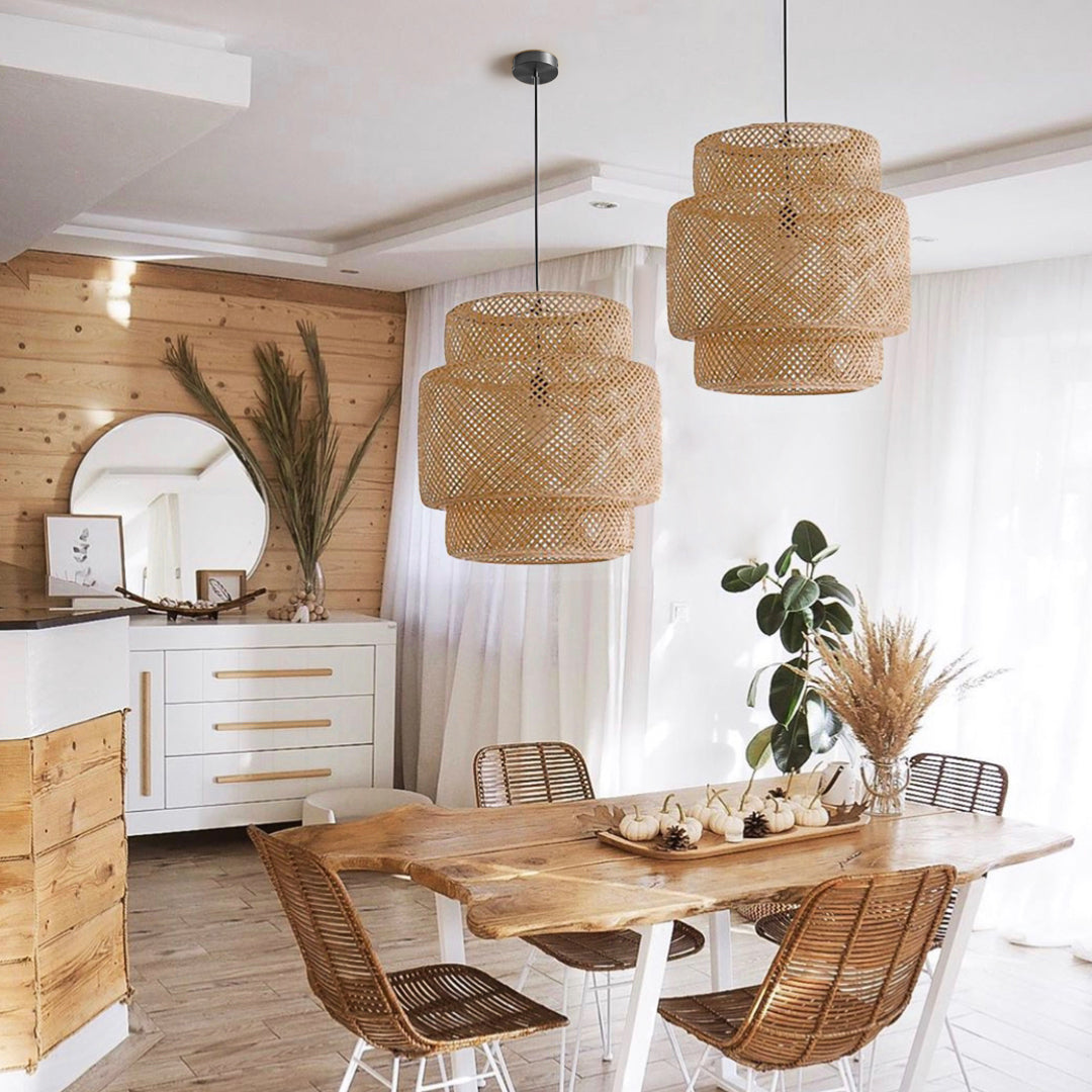 Simple Handwoven Bamboo Decorative Pendant Light for Home Interiors