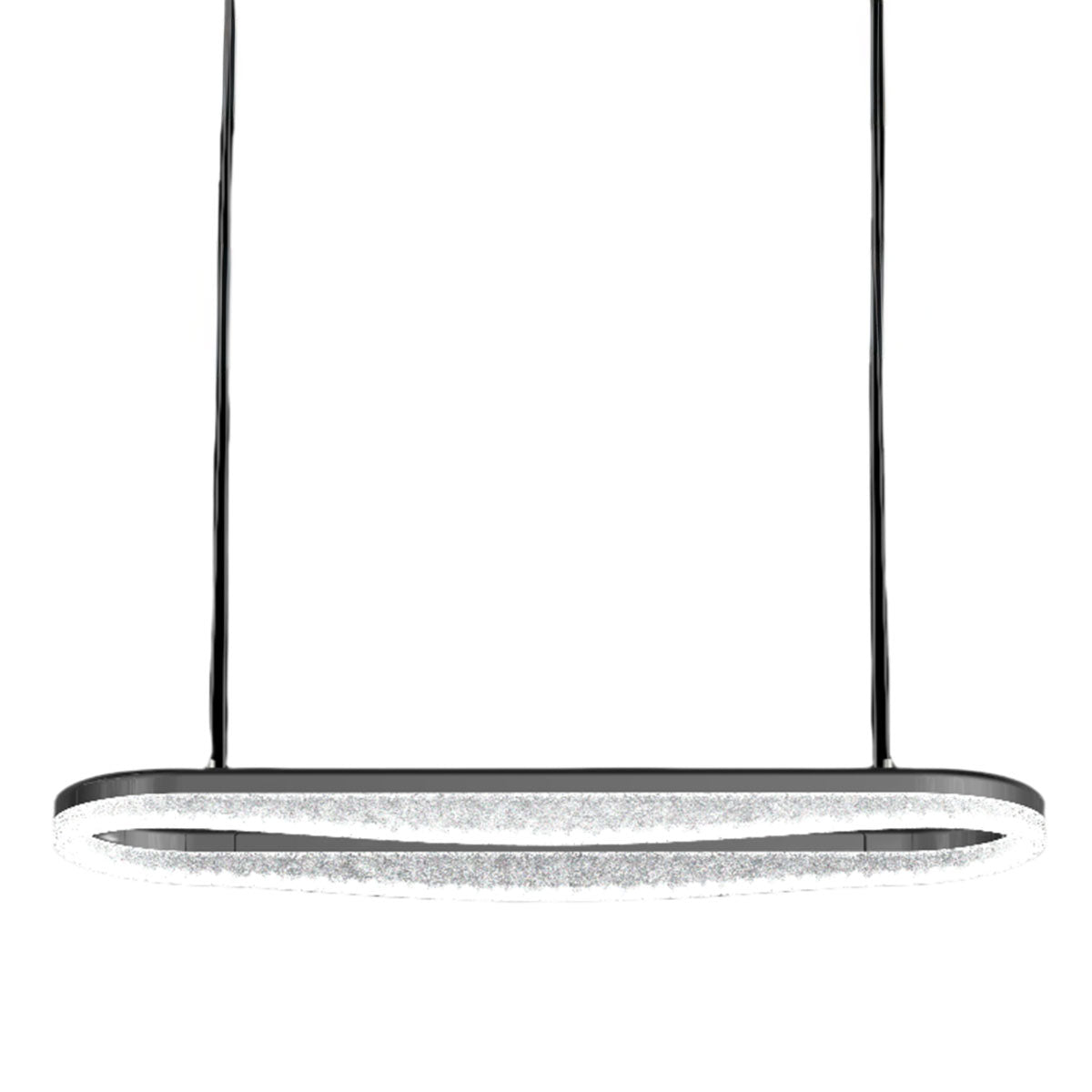 Sleek Pearl Black LED Resin Oval Pendant Light