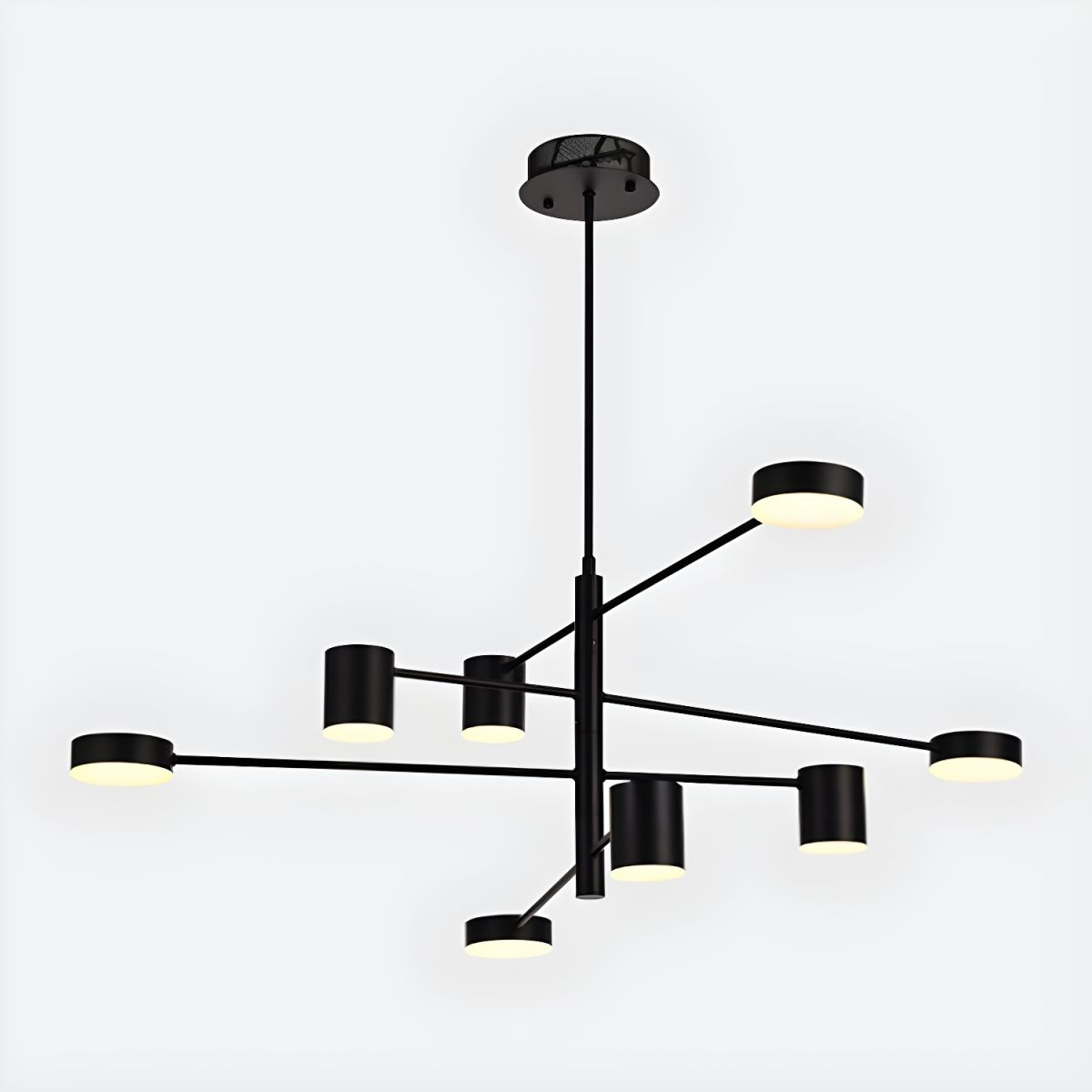 Nordic Modern Black Sputnik Ceiling Light LED Metal Hanging Chandelier