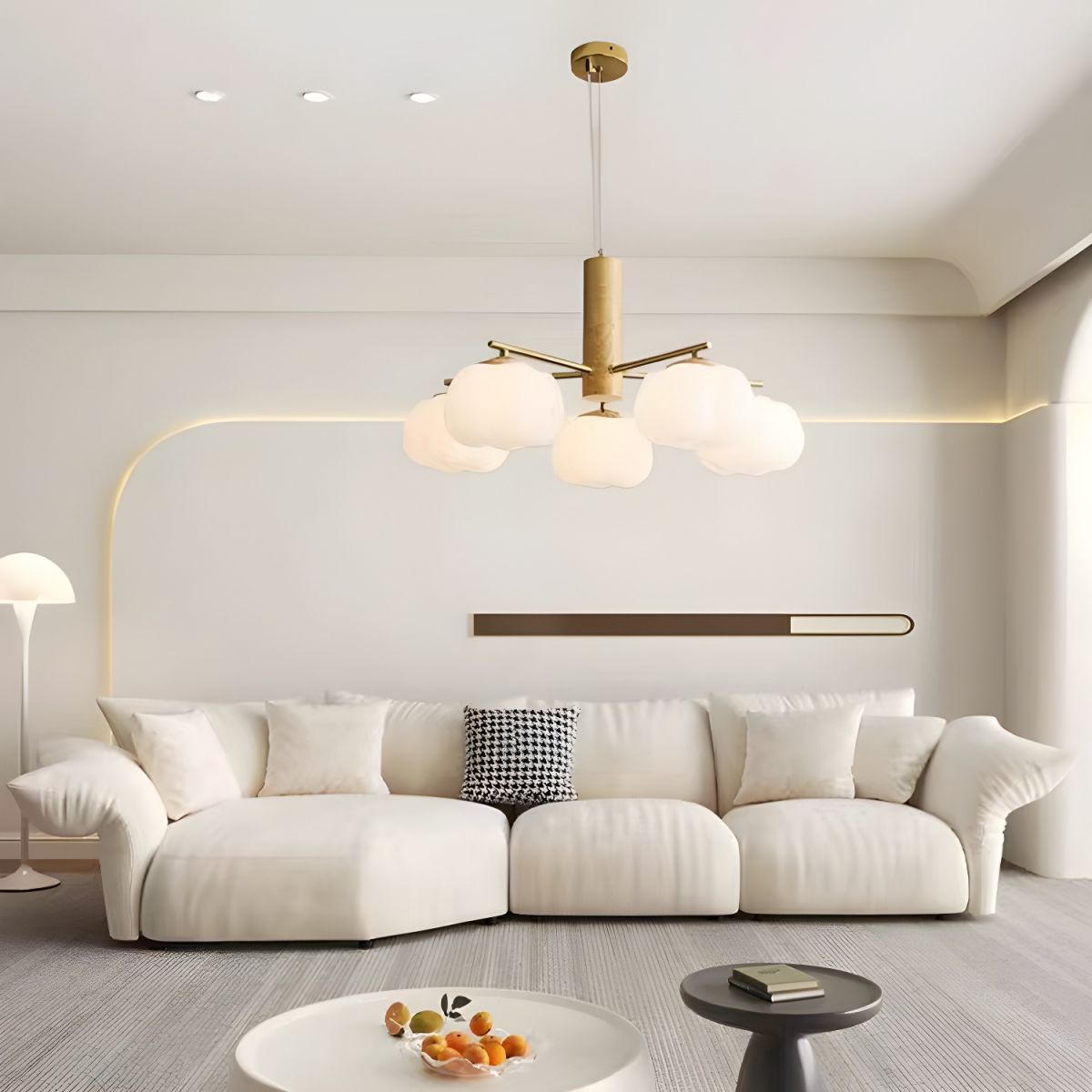 Nordic Modern Wooden Cream Wind LED Chandelier