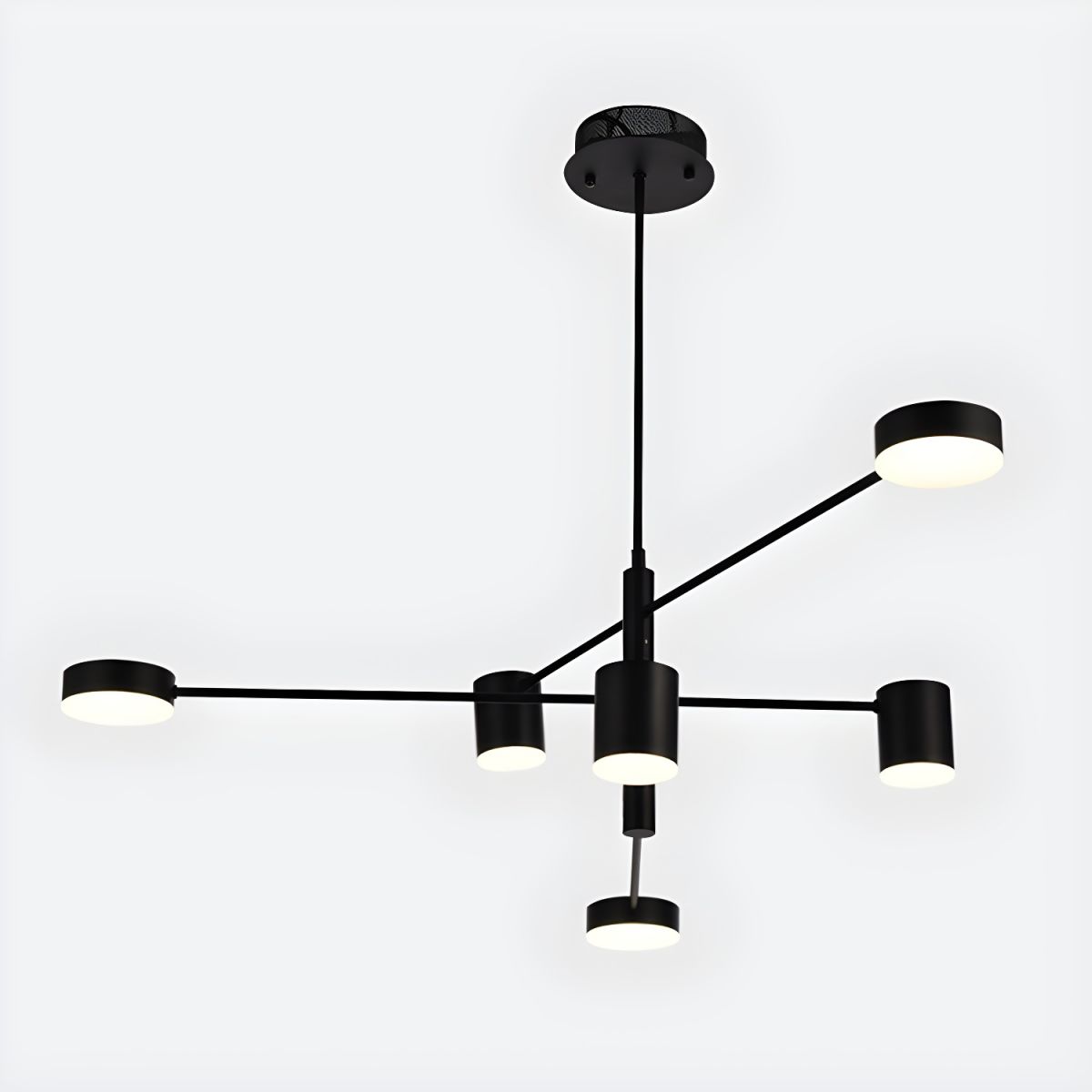 Nordic Modern Black Sputnik Ceiling Light LED Metal Hanging Chandelier