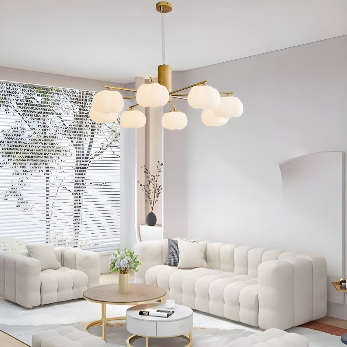 Nordic Modern Wooden Cream Wind LED Chandelier