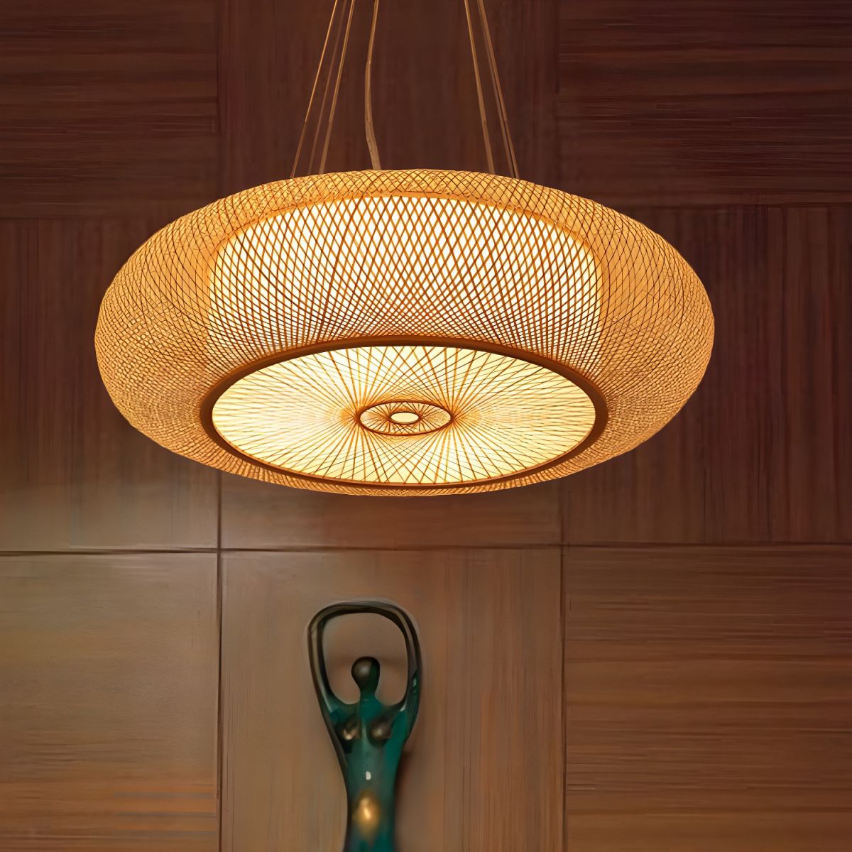 Traditional Handcrafted Bamboo Woven Hanging Pendant Lights