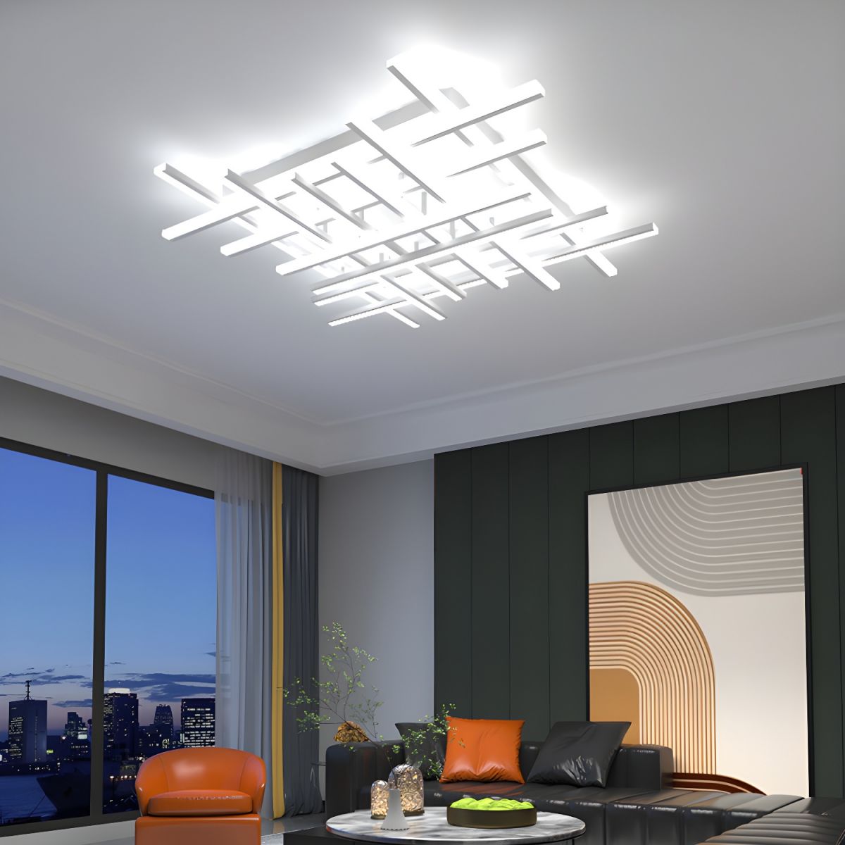 New Modern Line Shape LED Flush Mount Ceiling Light Fixture