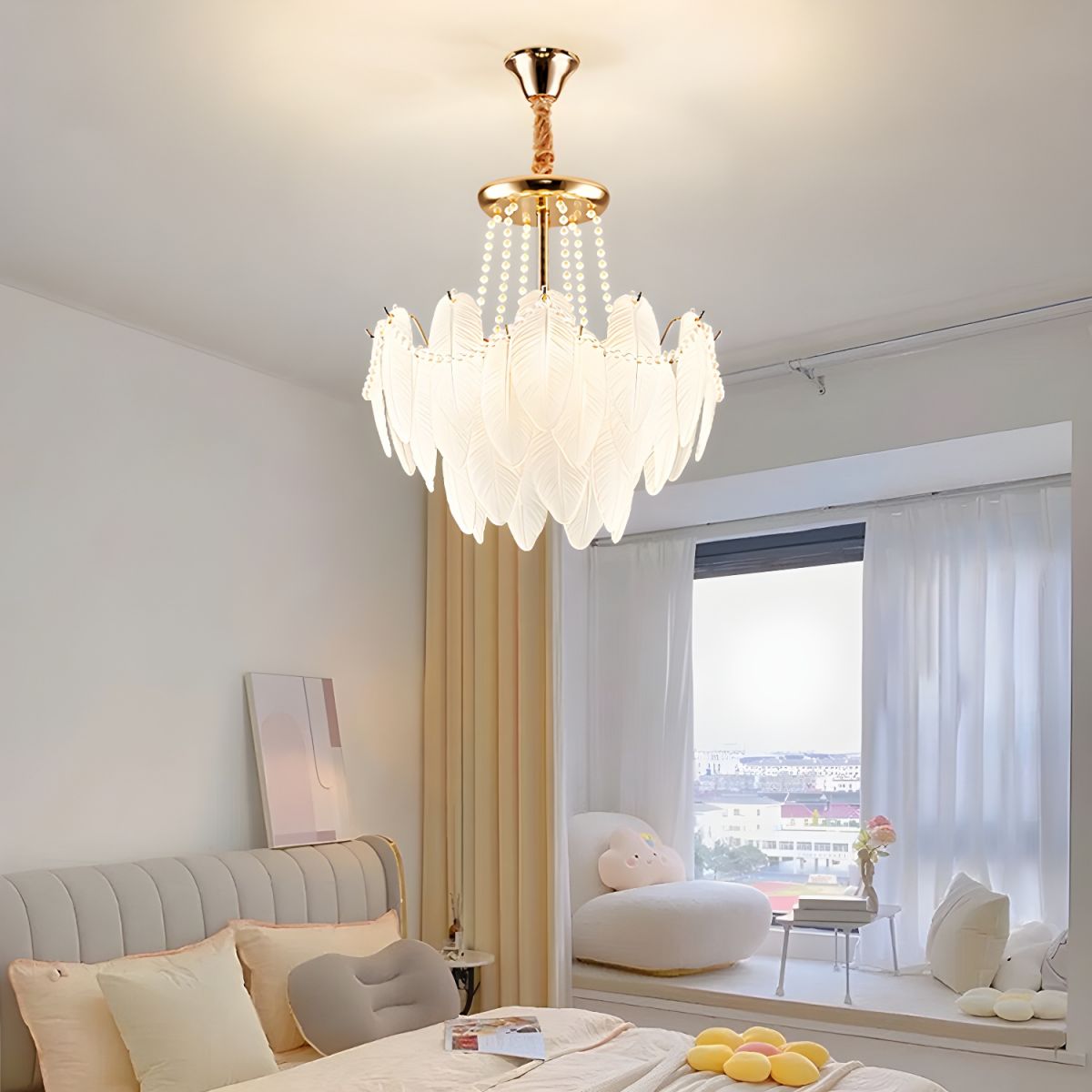 French Modern Minimalist Luxury Feather Pendant Light