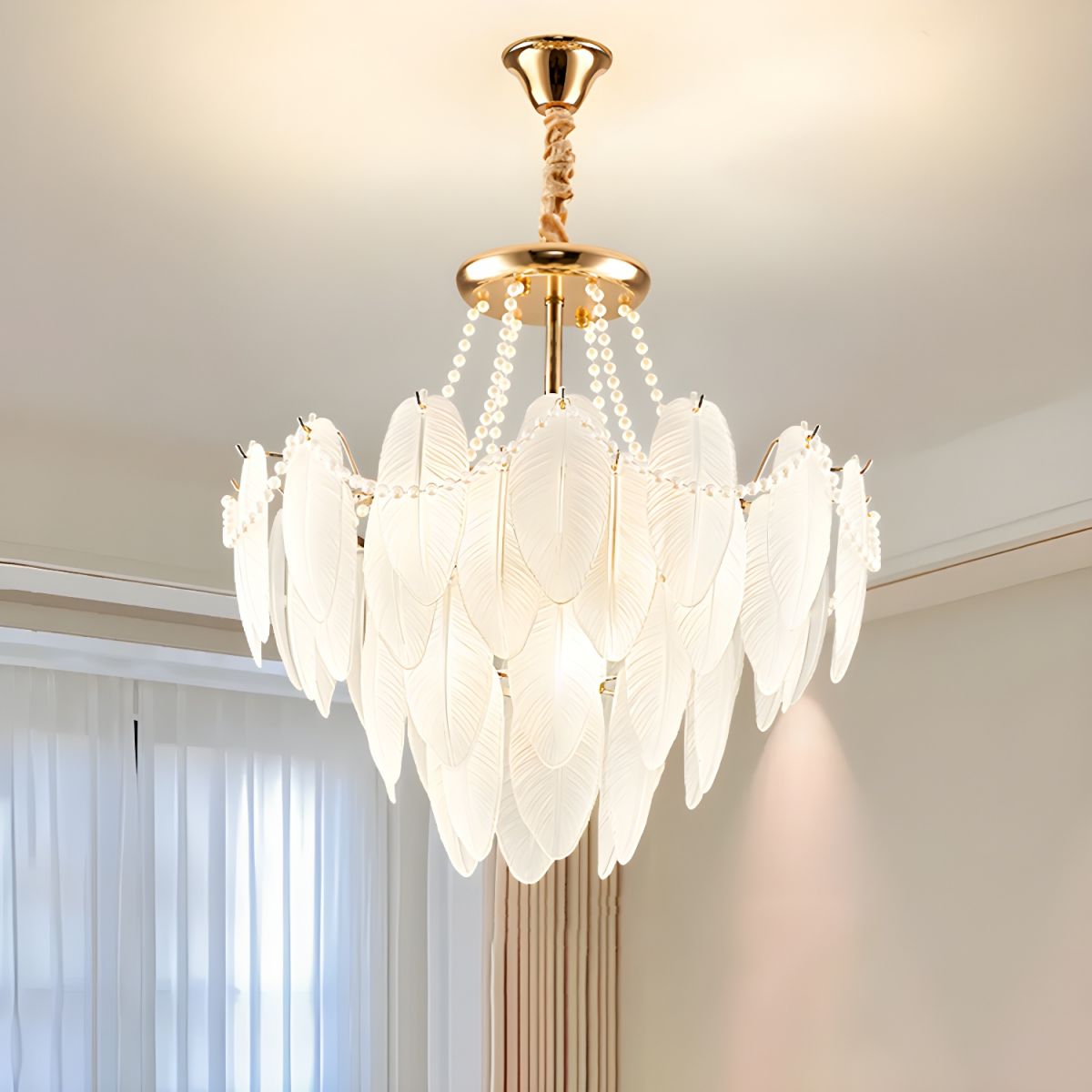 French Modern Minimalist Luxury Feather Pendant Light