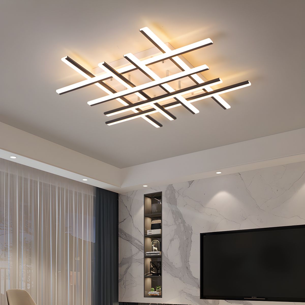 New Modern Line Shape LED Flush Mount Ceiling Light Fixture