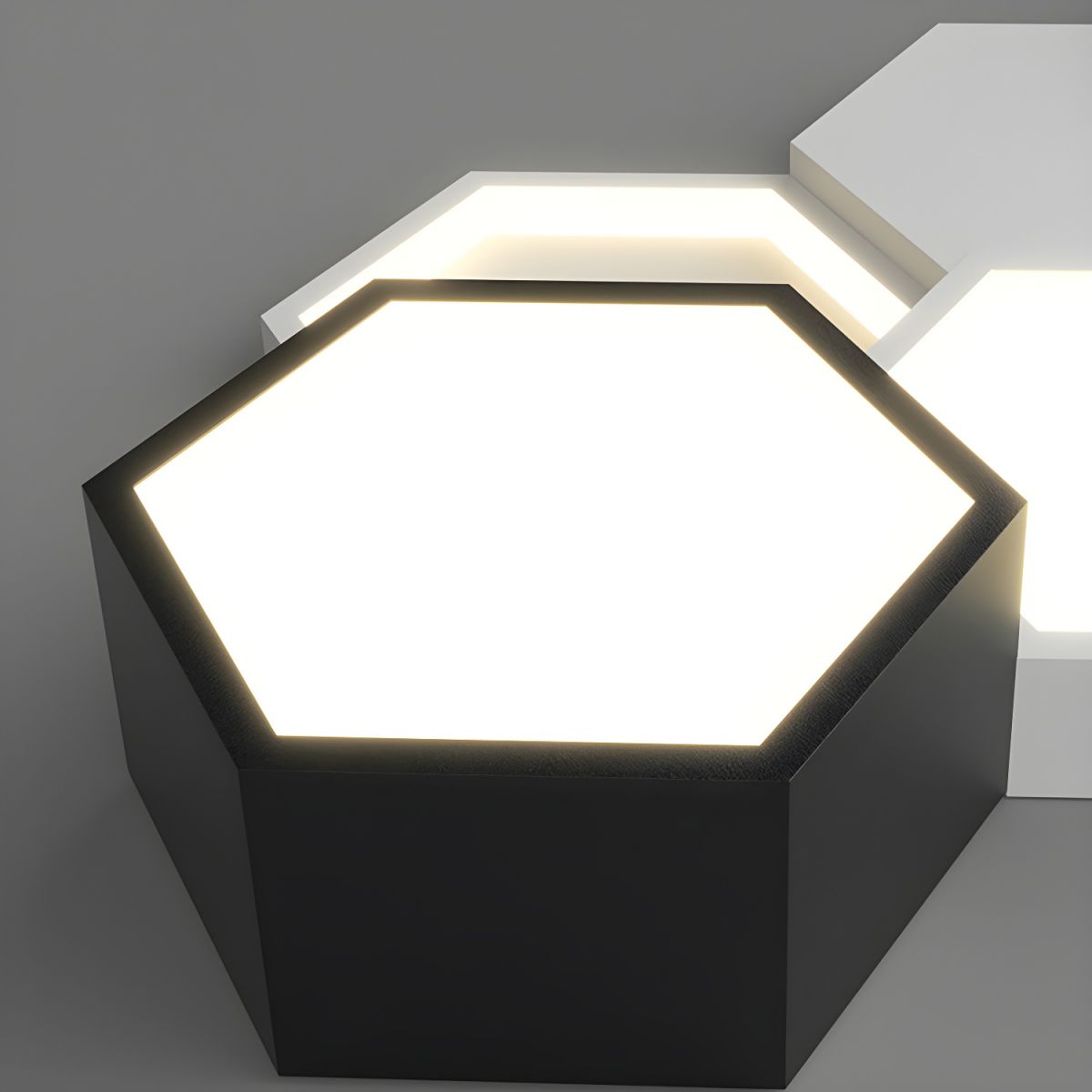 Modern Creative Geometric Led Light Eye Protection Black and White Ceiling Lamp