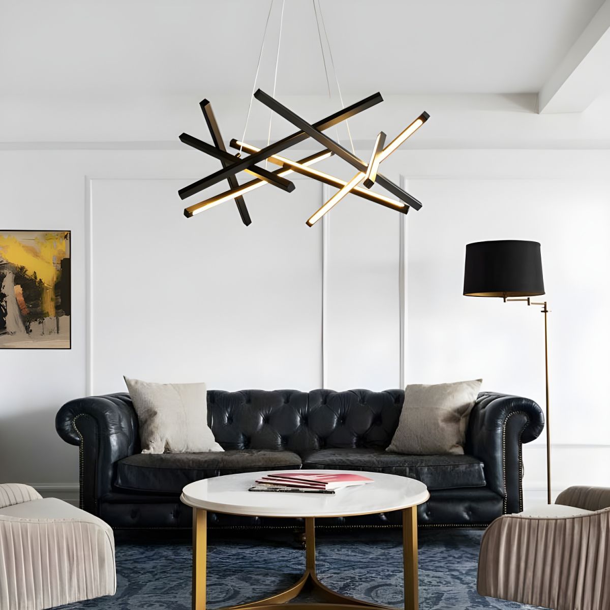 Linear Modern Creative Chandelier with Adjustable Hanging Length